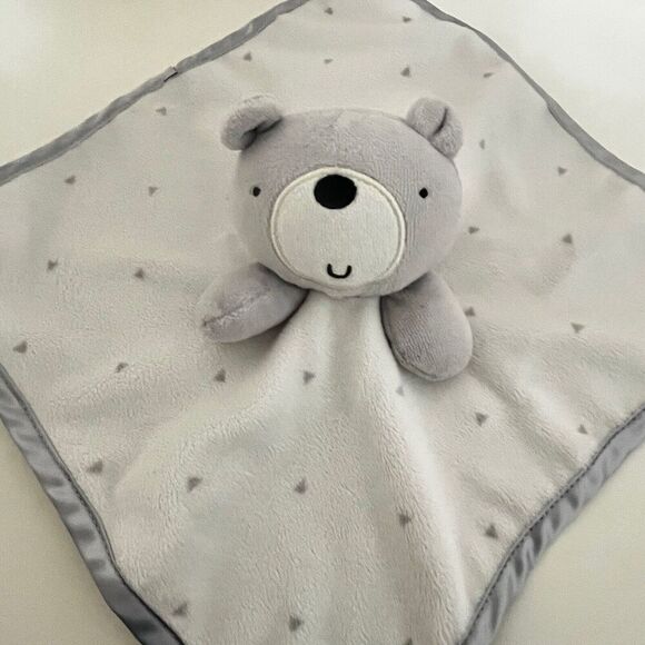 Wonder Nation Gray Bear Security Blanket Lovey Lovie Satin Back - Picture 4 of 6